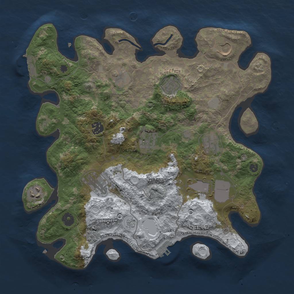 Rust Map: Procedural Map, Size: 3500, Seed: 2112739, 18 Monuments