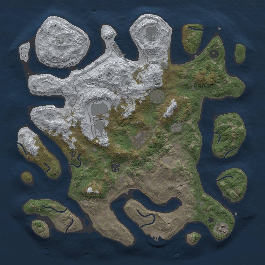 Rust Map: Procedural Map, Size: 4250, Seed: 4275233, 16 Monuments