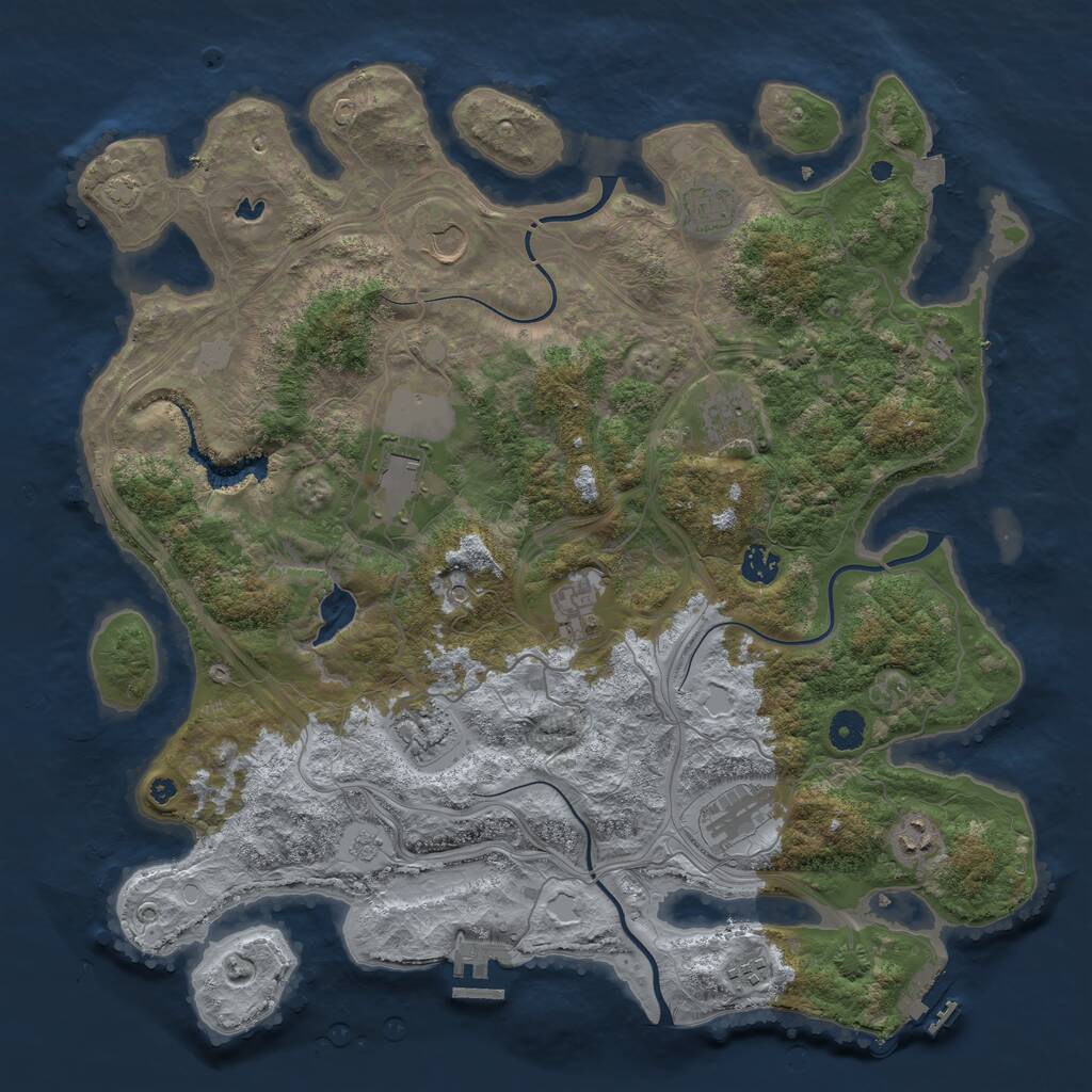 Rust Map: Procedural Map, Size: 4250, Seed: 467281, 16 Monuments