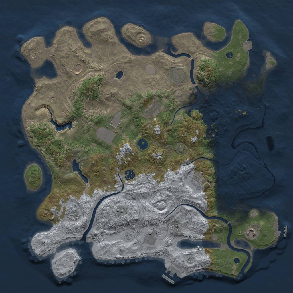 Rust Map: Procedural Map, Size: 4250, Seed: 467281, 16 Monuments