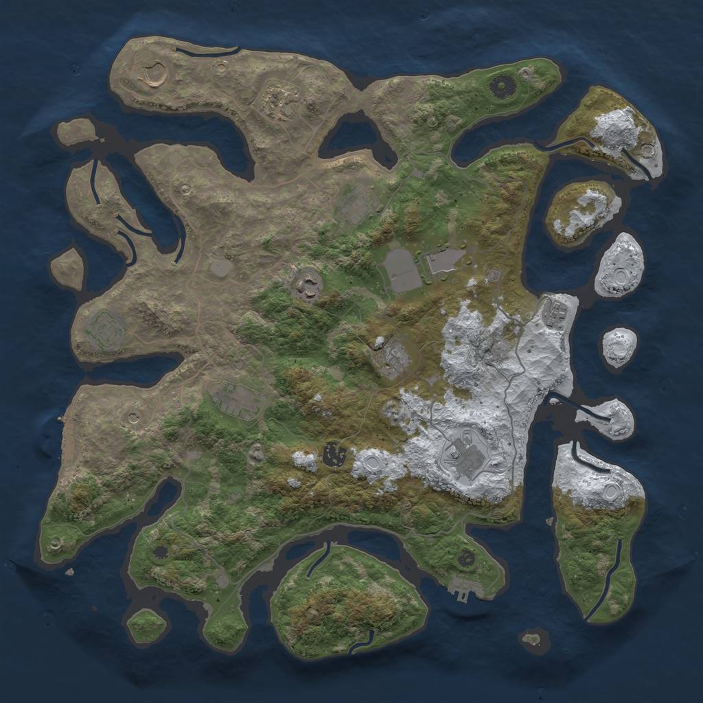 Rust Map: Procedural Map, Size: 4250, Seed: 6068392, 19 Monuments