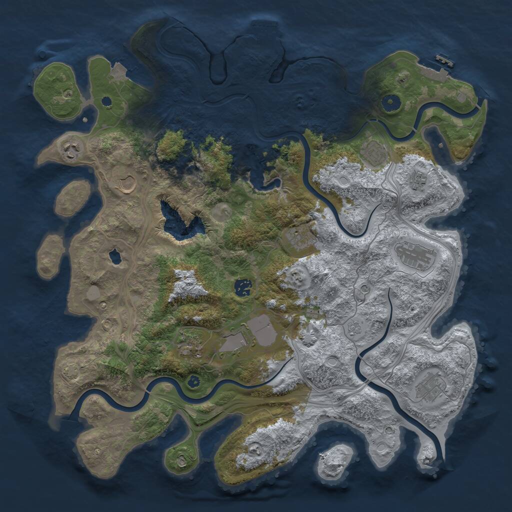 Rust Map: Procedural Map, Size: 4250, Seed: 6240879, 16 Monuments