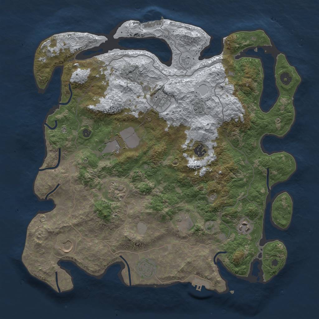 Rust Map: Procedural Map, Size: 4000, Seed: 2022021799, 18 Monuments