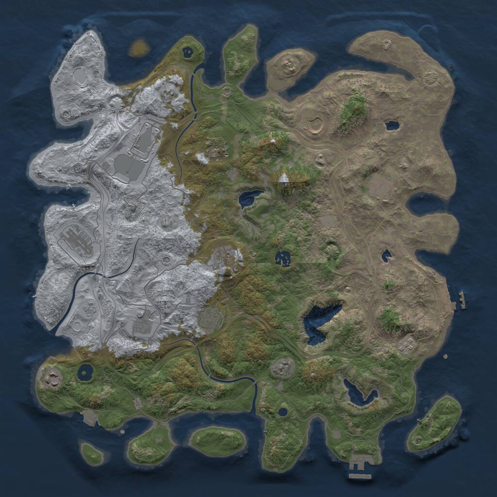 Rust Map: Procedural Map, Size: 4500, Seed: 575010, 17 Monuments