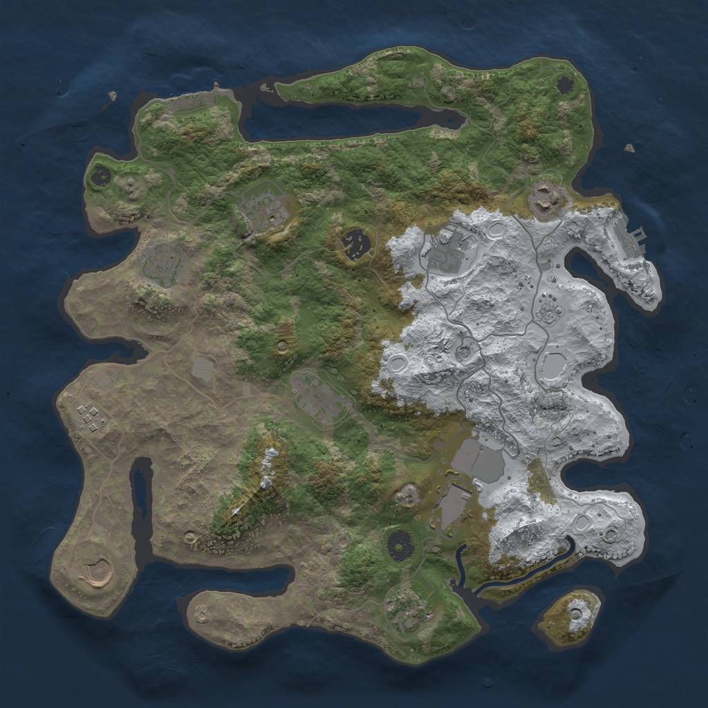 Rust Map: Procedural Map, Size: 3700, Seed: 285043656, 19 Monuments