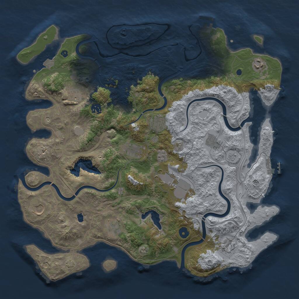 Rust Map: Procedural Map, Size: 4250, Seed: 6065587, 17 Monuments