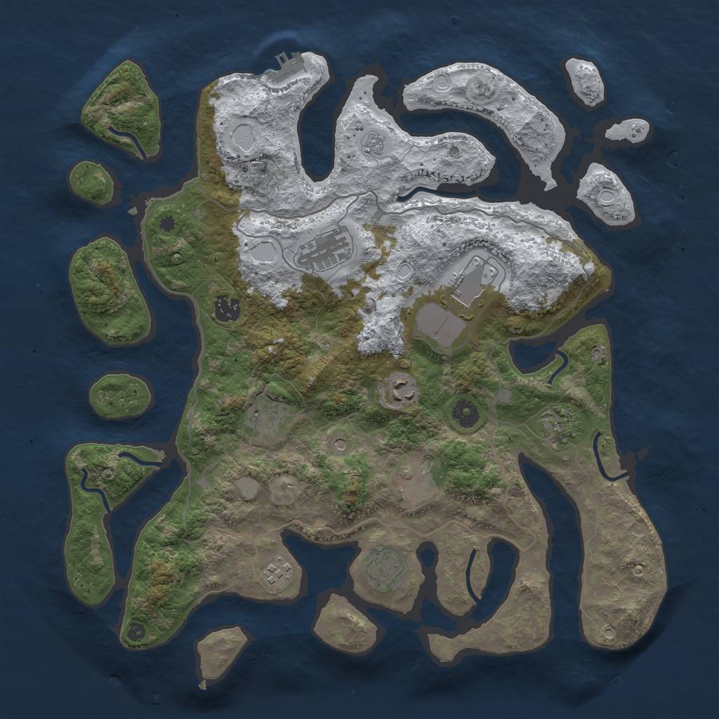 Rust Map: Procedural Map, Size: 4000, Seed: 30605, 17 Monuments