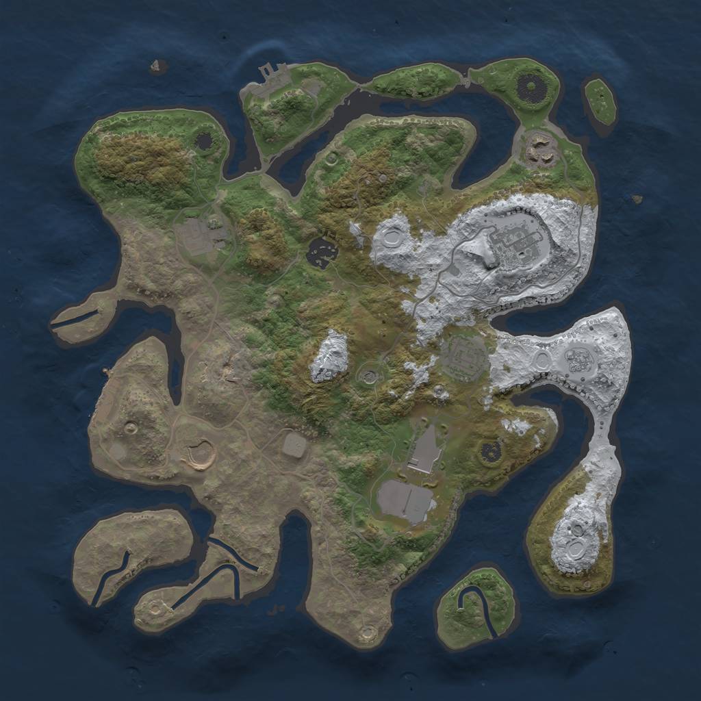 Rust Map: Procedural Map, Size: 3500, Seed: 1131611, 16 Monuments
