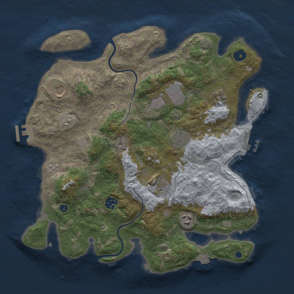 Rust Map: Procedural Map, Size: 3700, Seed: 5794632, 14 Monuments