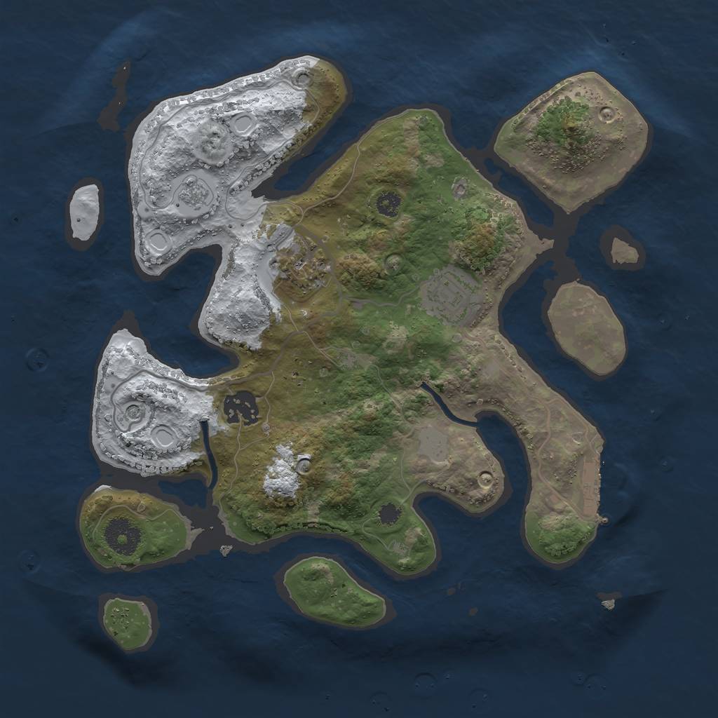 Rust Map: Procedural Map, Size: 3000, Seed: 715931133, 11 Monuments