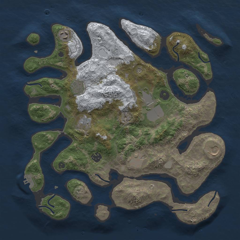 Rust Map: Procedural Map, Size: 3700, Seed: 5550622, 15 Monuments
