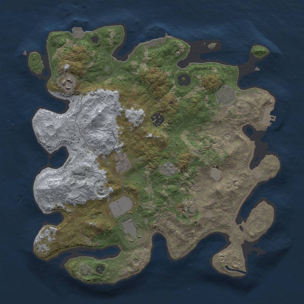 Rust Map: Procedural Map, Size: 3500, Seed: 125875227, 15 Monuments