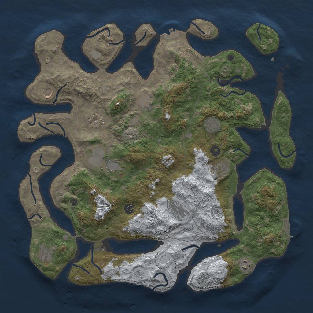 Rust Map: Procedural Map, Size: 4500, Seed: 58115, 20 Monuments