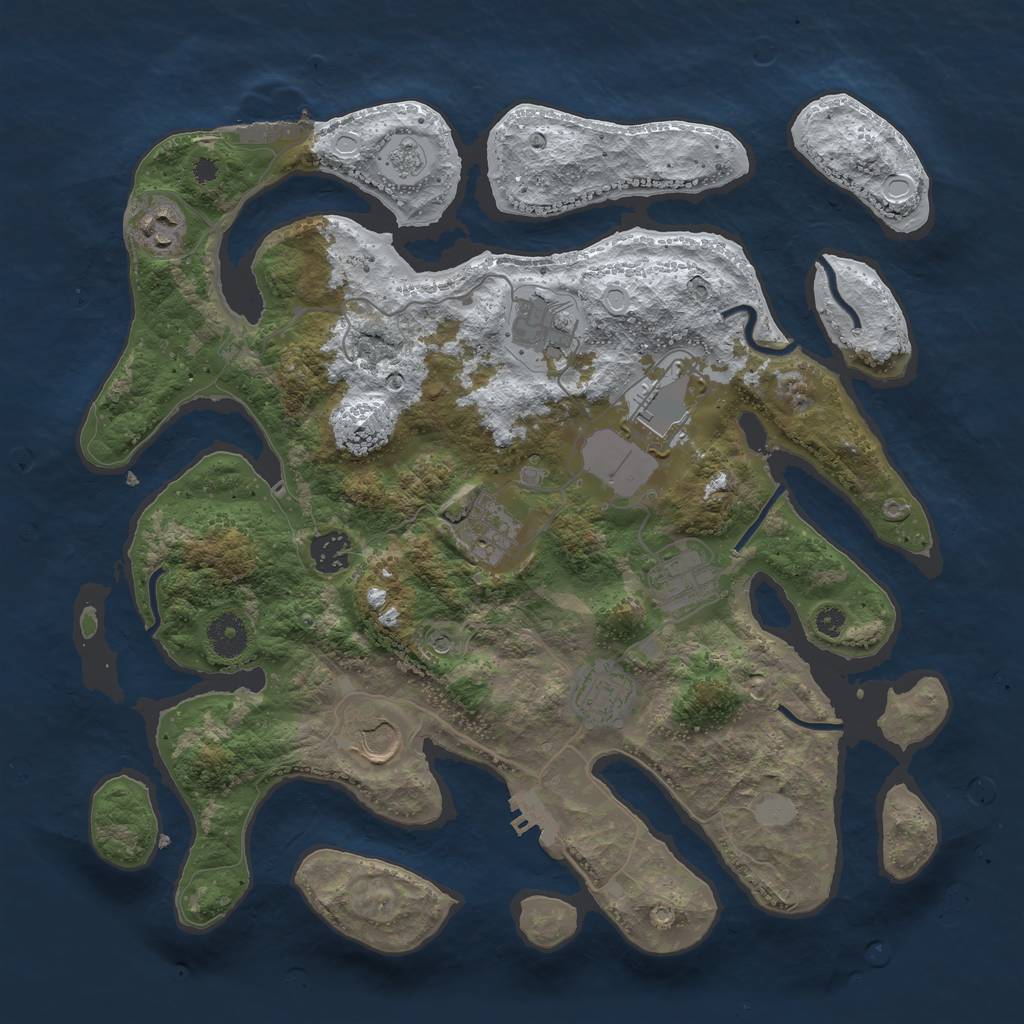 Rust Map: Procedural Map, Size: 3700, Seed: 4780658, 17 Monuments