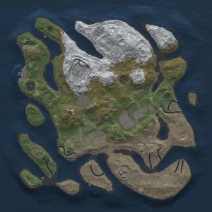 Thumbnail Rust Map: Procedural Map, Size: 3600, Seed: 1950071722, 17 Monuments