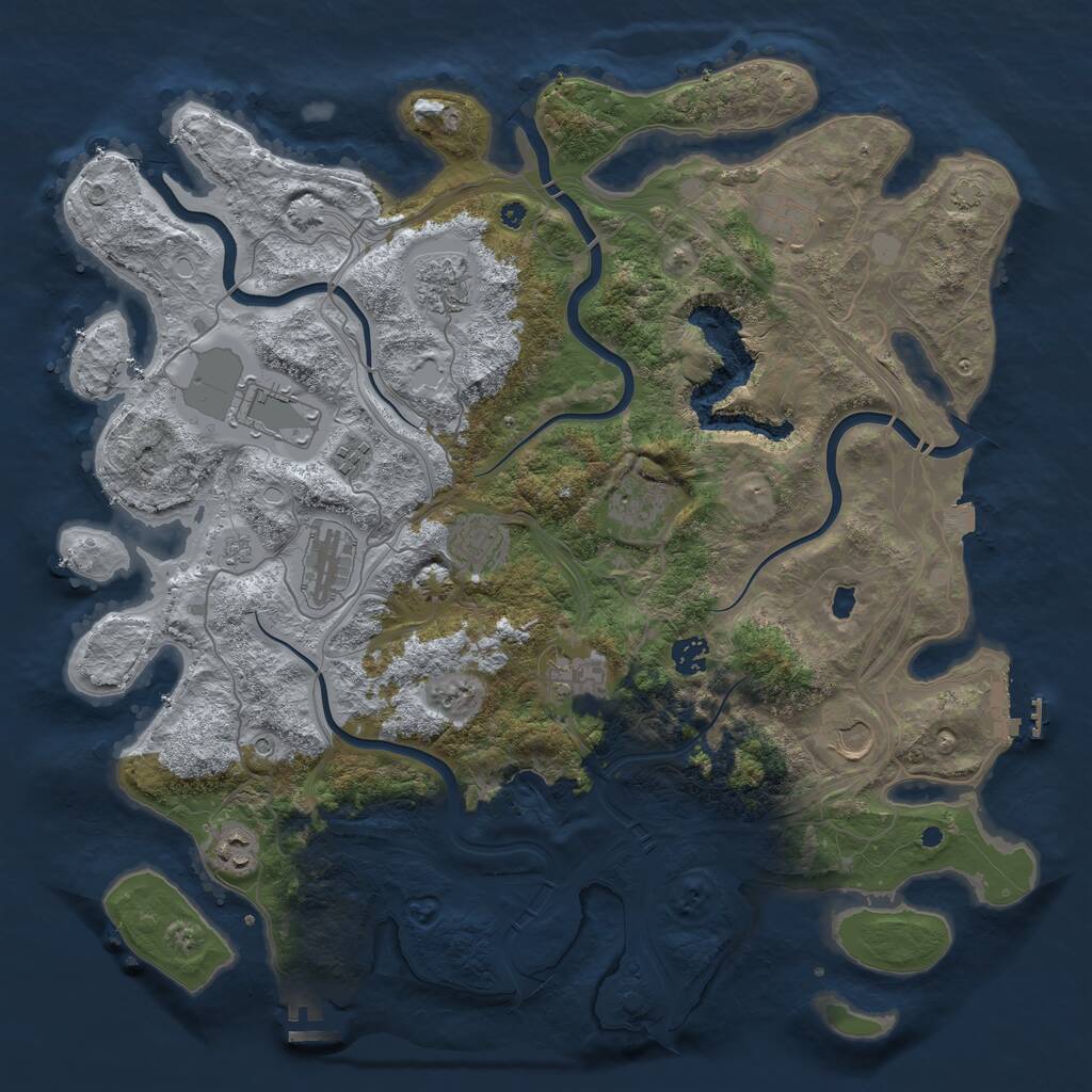 Rust Map: Procedural Map, Size: 4250, Seed: 4042574, 17 Monuments