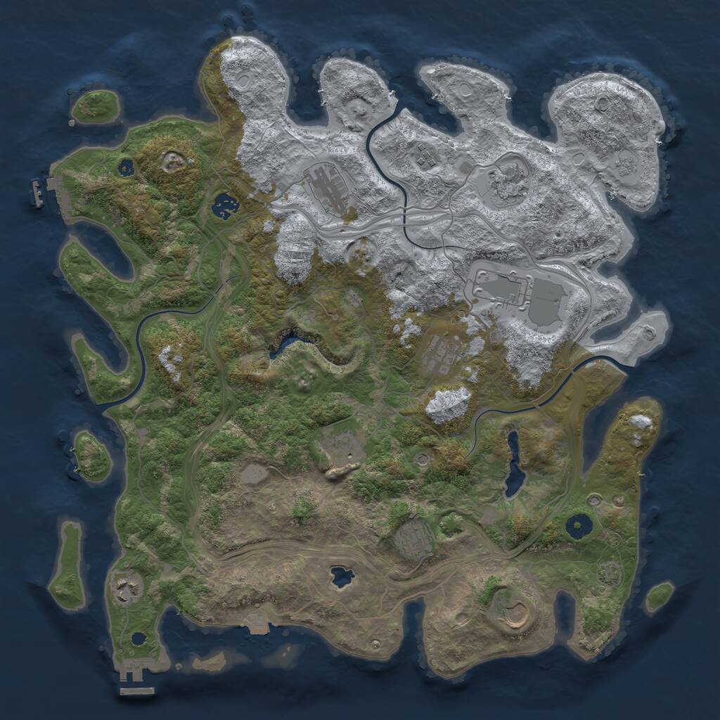 Rust Map: Procedural Map, Size: 4250, Seed: 976795, 16 Monuments