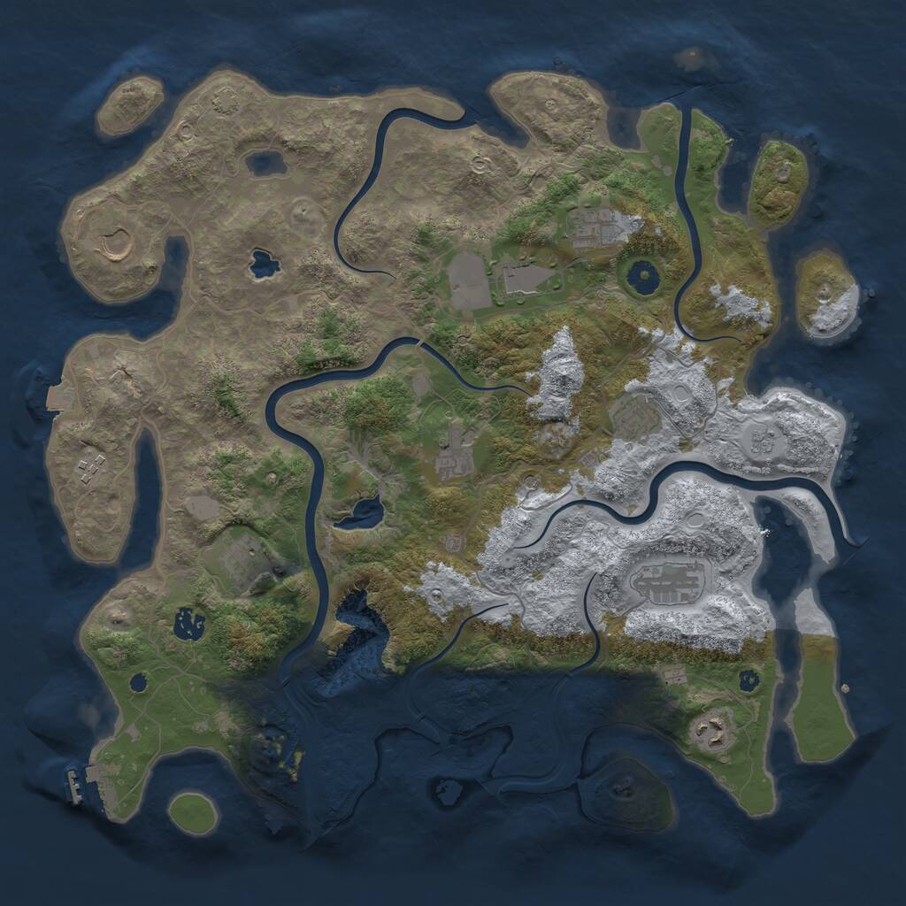 Rust Map: Procedural Map, Size: 4200, Seed: 840, 15 Monuments