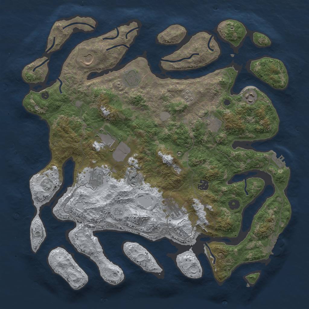 Rust Map: Procedural Map, Size: 4250, Seed: 6367676, 18 Monuments