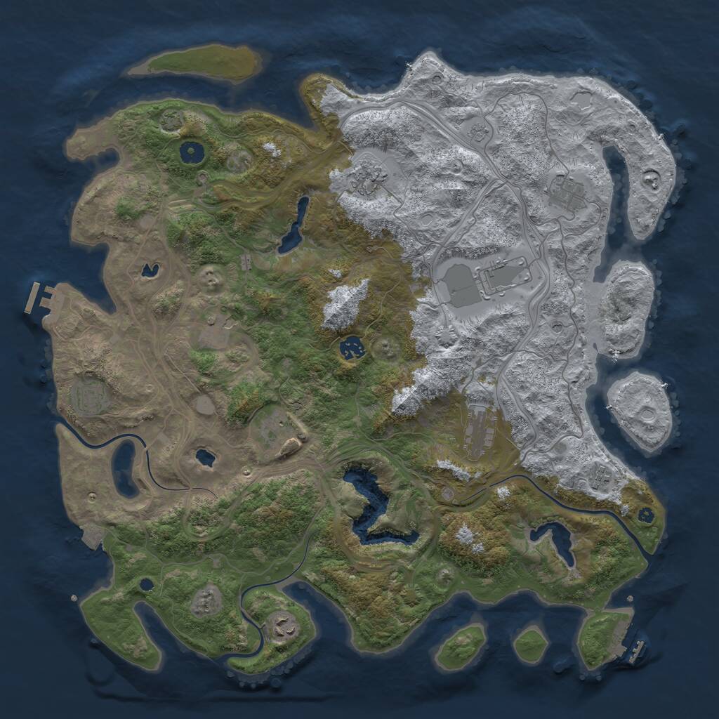 Rust Map: Procedural Map, Size: 4500, Seed: 1616503, 16 Monuments