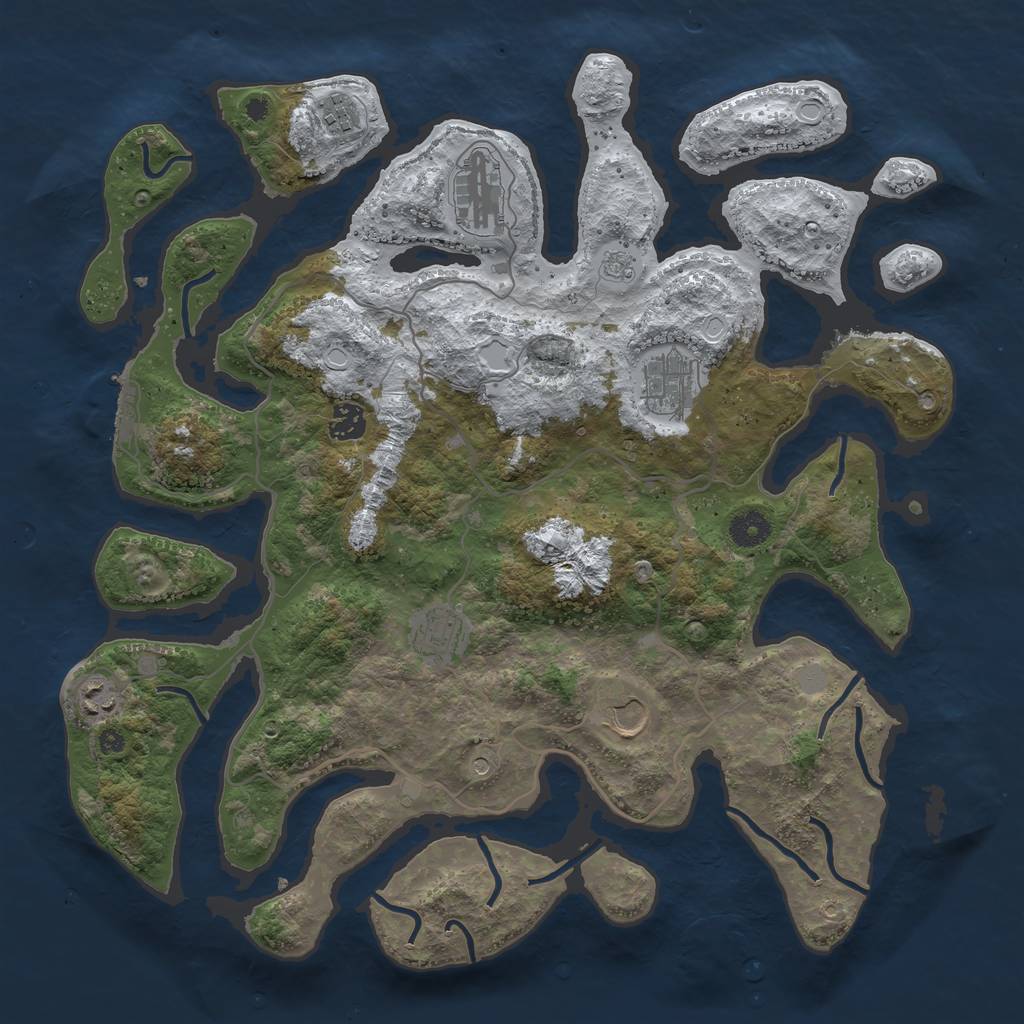 Rust Map: Procedural Map, Size: 4000, Seed: 951264, 15 Monuments