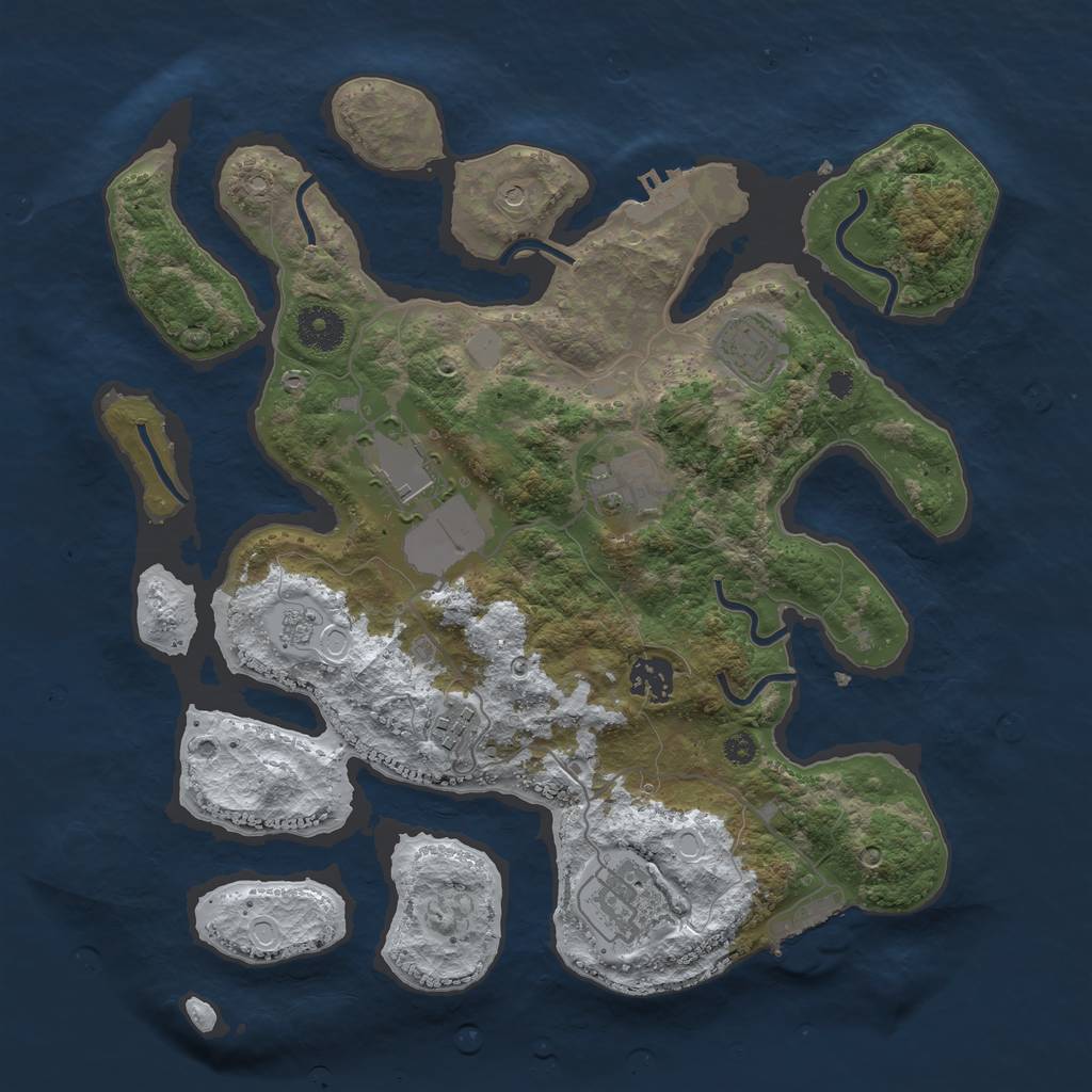 Rust Map: Procedural Map, Size: 3500, Seed: 5700889, 15 Monuments