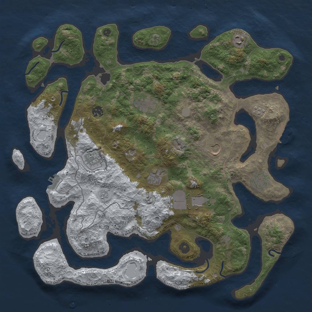 Rust Map: Procedural Map, Size: 4250, Seed: 5485003, 18 Monuments