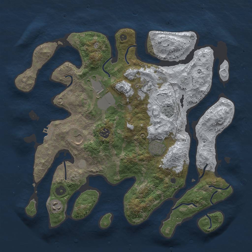 Rust Map: Procedural Map, Size: 3700, Seed: 5598402, 14 Monuments