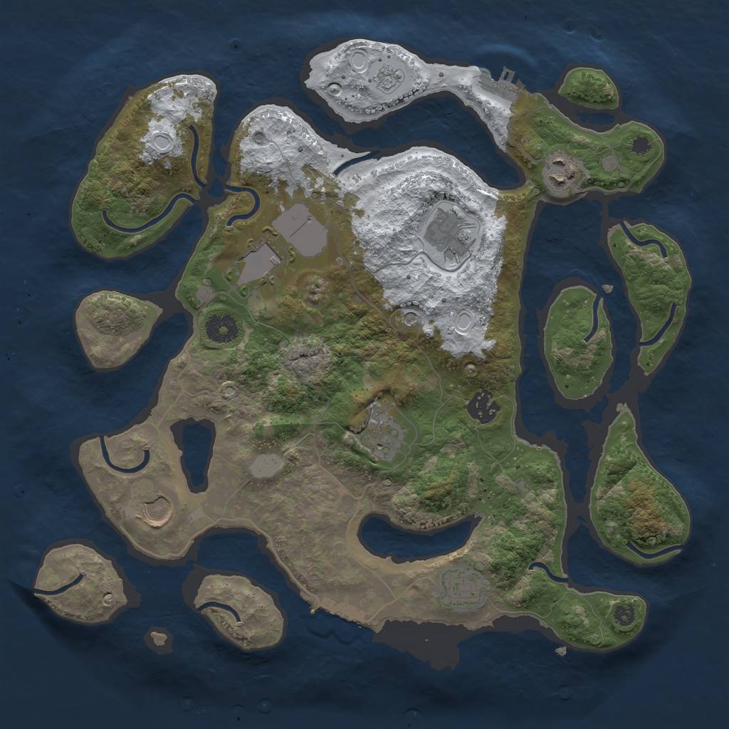 Rust Map: Procedural Map, Size: 3500, Seed: 6150277, 16 Monuments