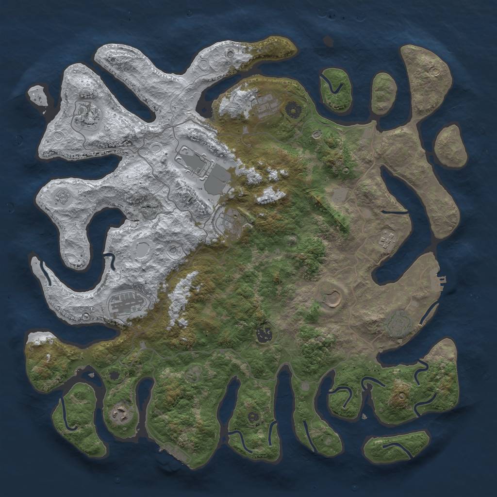 Rust Map: Procedural Map, Size: 4500, Seed: 897461, 19 Monuments
