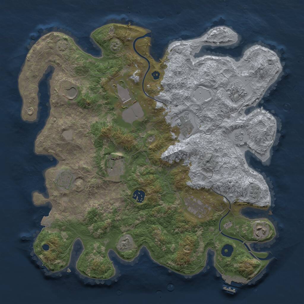 Rust Map: Procedural Map, Size: 3700, Seed: 92421912, 15 Monuments