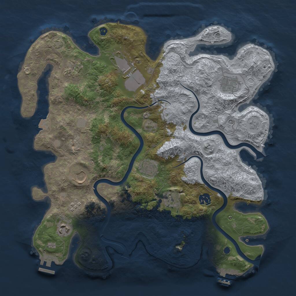 Rust Map: Procedural Map, Size: 3700, Seed: 92421912, 15 Monuments