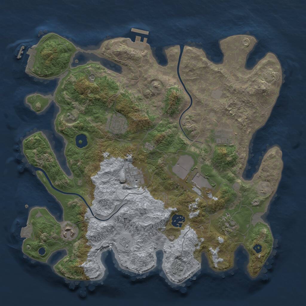 Rust Map: Procedural Map, Size: 3500, Seed: 6259522, 14 Monuments