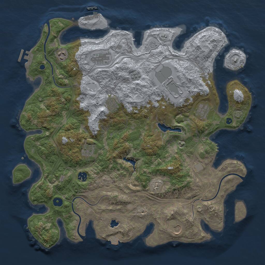 Rust Map: Procedural Map, Size: 4250, Seed: 3602574, 15 Monuments