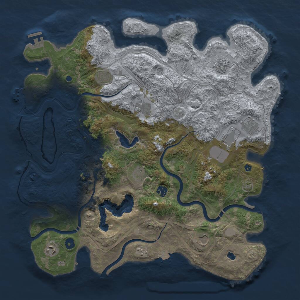 Rust Map: Procedural Map, Size: 4250, Seed: 50012, 16 Monuments