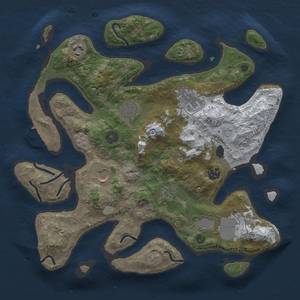 Thumbnail Rust Map: Procedural Map, Size: 3500, Seed: 1940643207, 16 Monuments