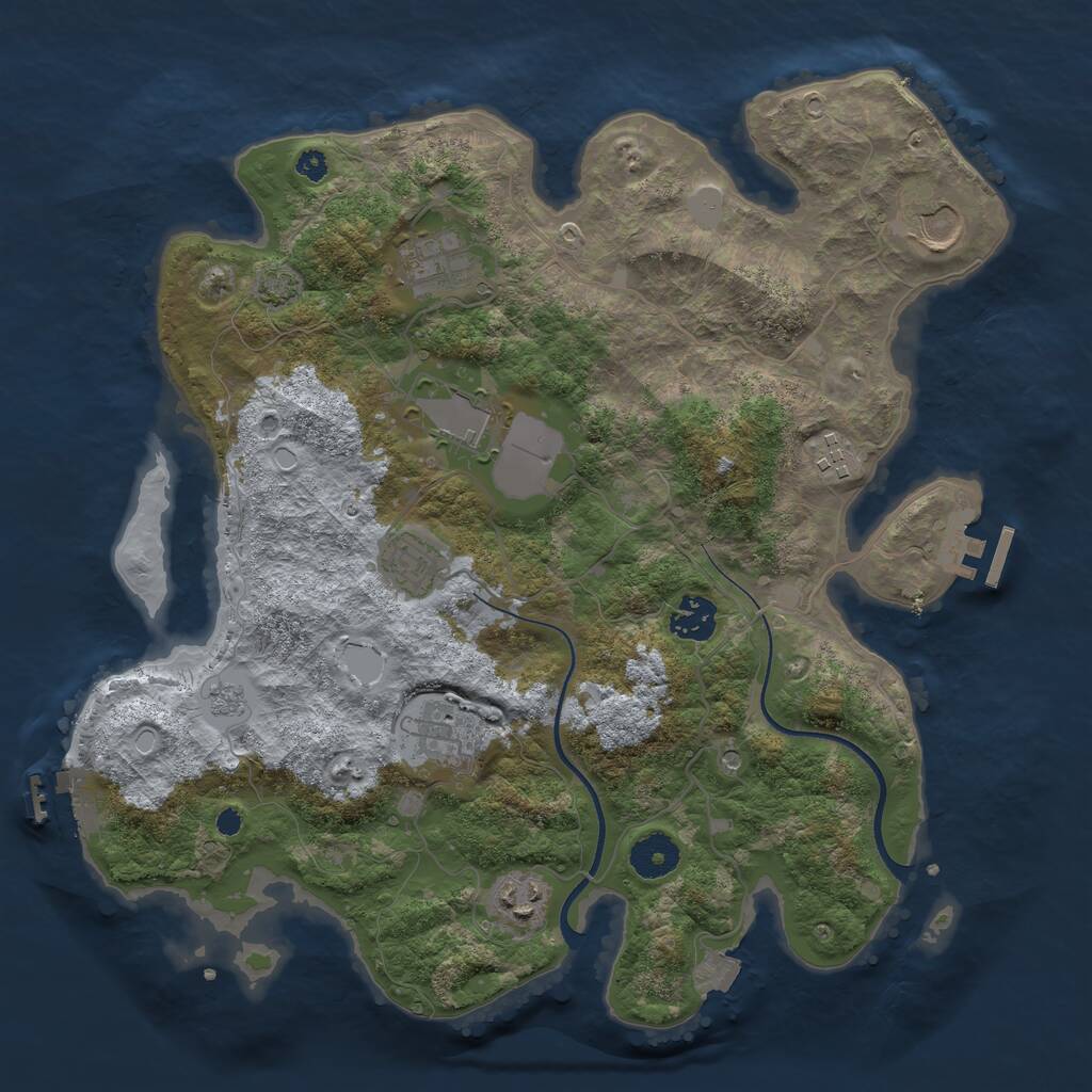Rust Map: Procedural Map, Size: 3550, Seed: 572488, 14 Monuments
