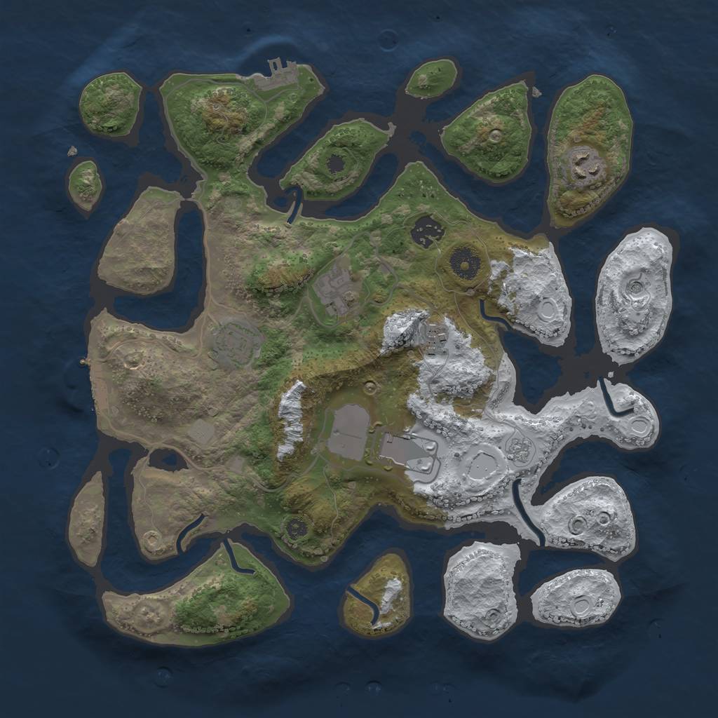 Rust Map: Procedural Map, Size: 3500, Seed: 3857607, 15 Monuments