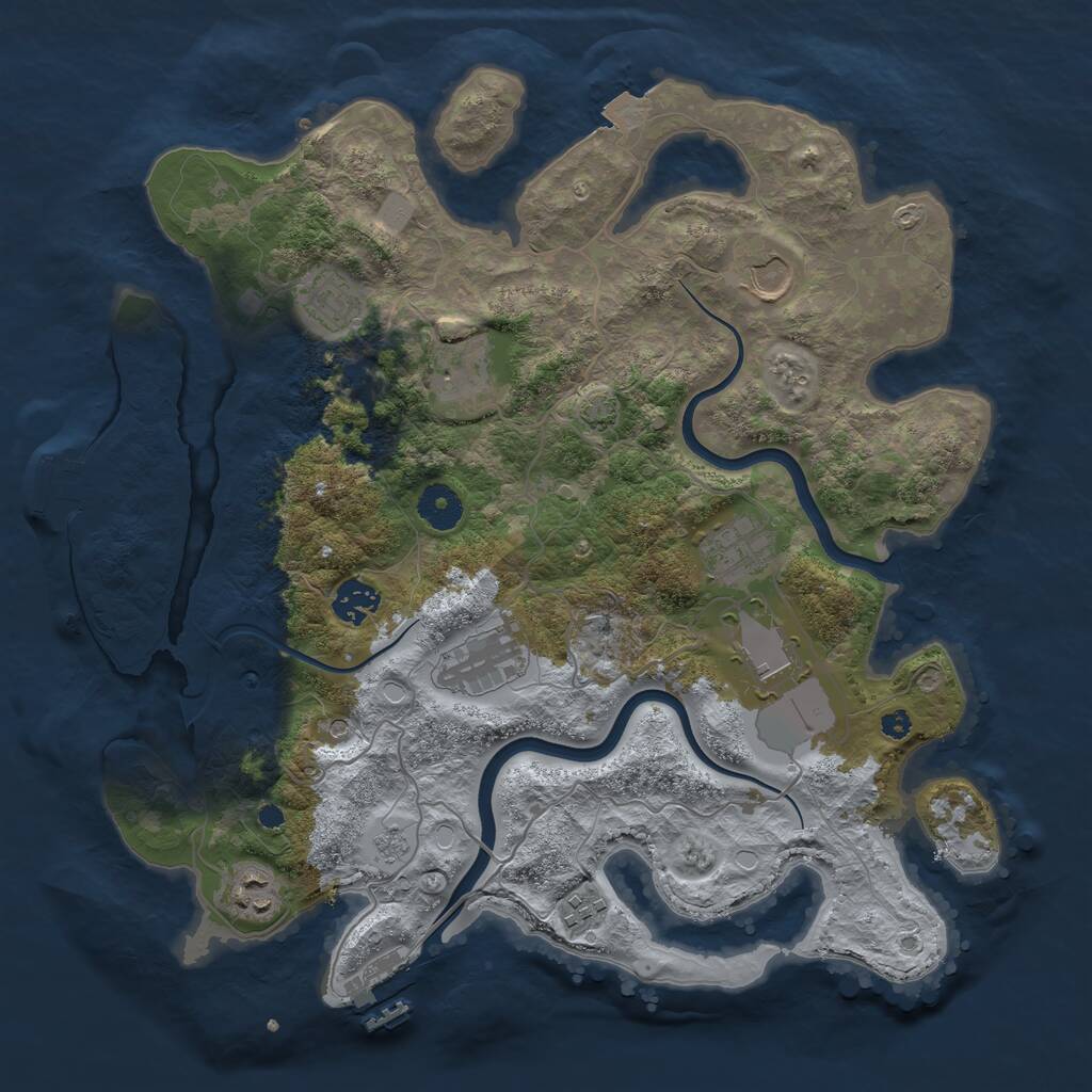 Rust Map: Procedural Map, Size: 3700, Seed: 6273222, 15 Monuments