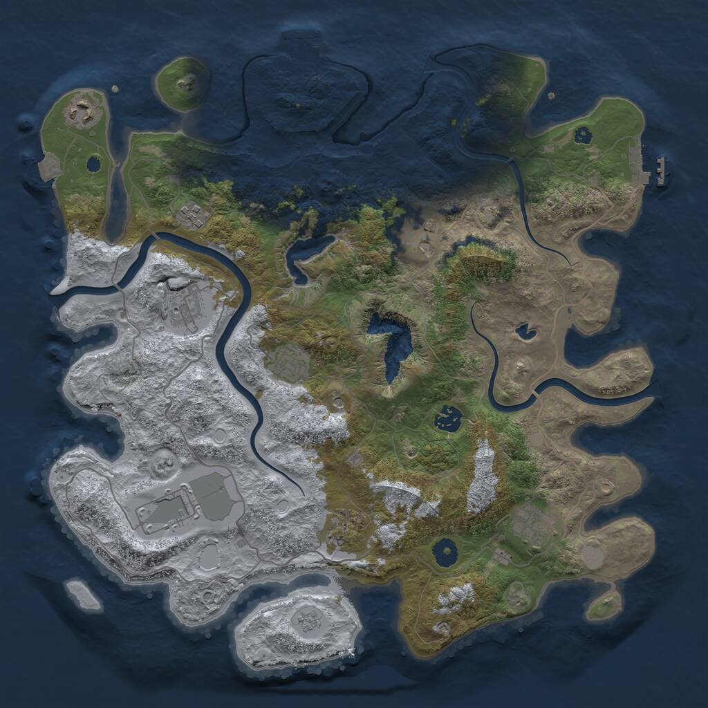 Rust Map: Procedural Map, Size: 4000, Seed: 63797, 15 Monuments