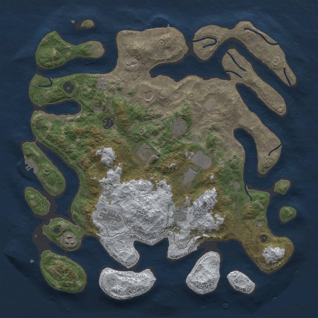 Rust Map: Procedural Map, Size: 4250, Seed: 3031178, 18 Monuments