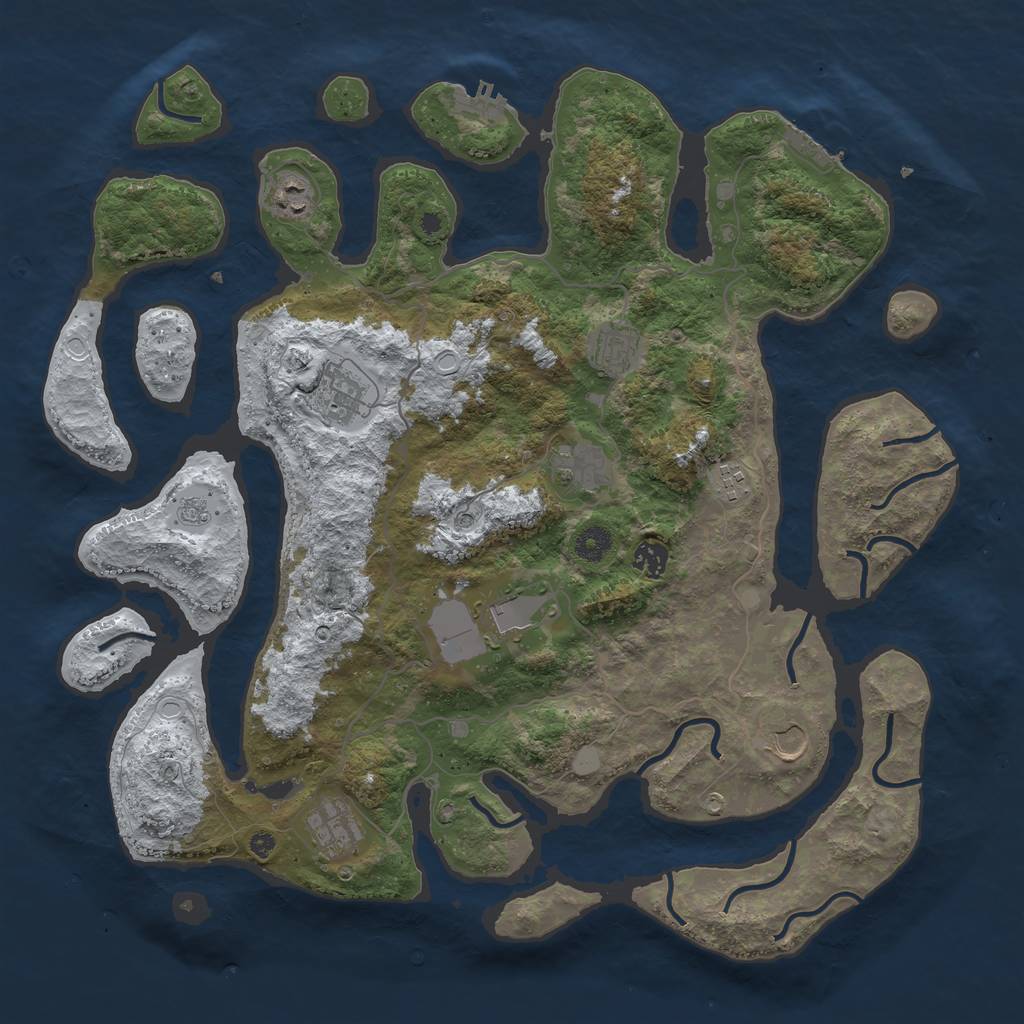 Rust Map: Procedural Map, Size: 4250, Seed: 1574342, 18 Monuments