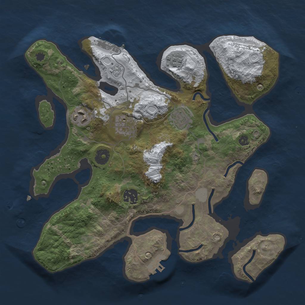 Rust Map: Procedural Map, Size: 3000, Seed: 2438392, 13 Monuments