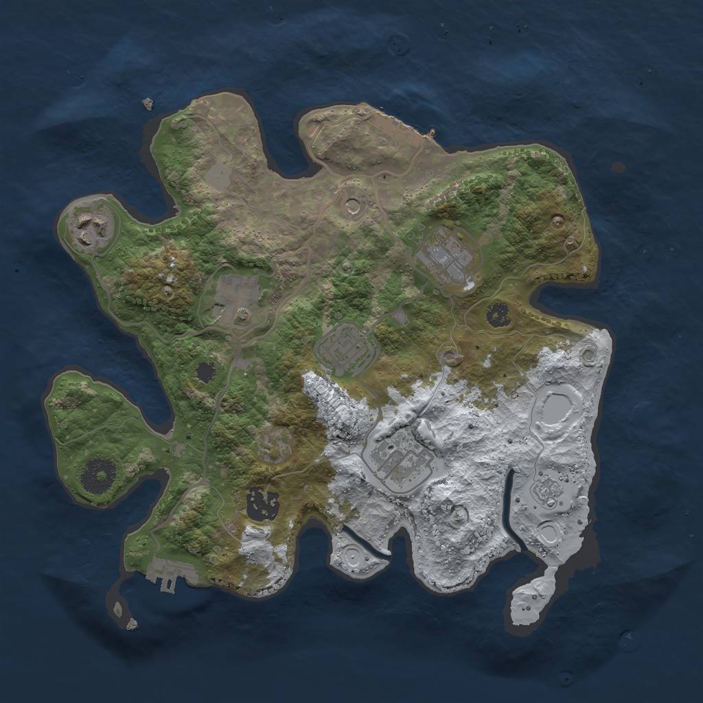 Rust Map: Procedural Map, Size: 3000, Seed: 1847779498, 15 Monuments