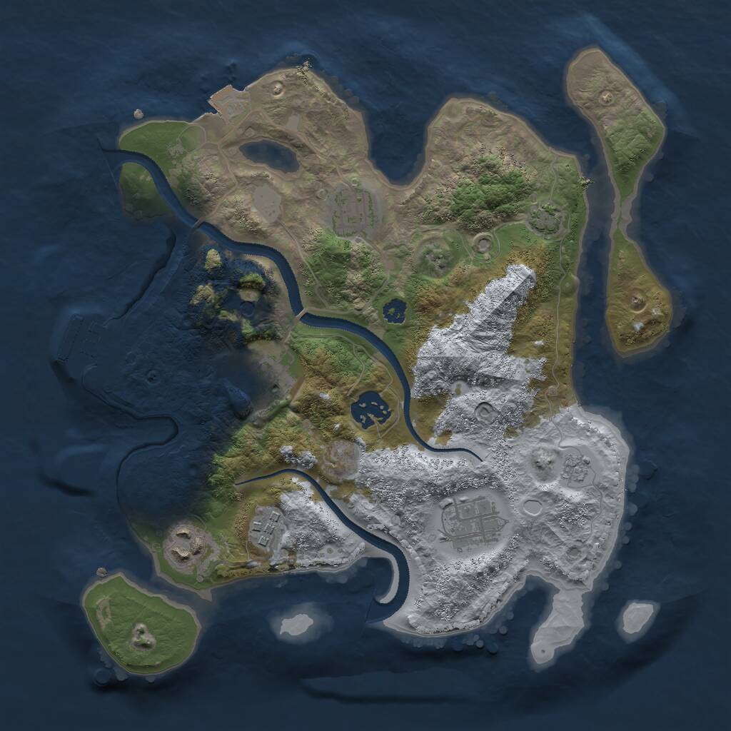 Rust Map: Procedural Map, Size: 3000, Seed: 9, 11 Monuments