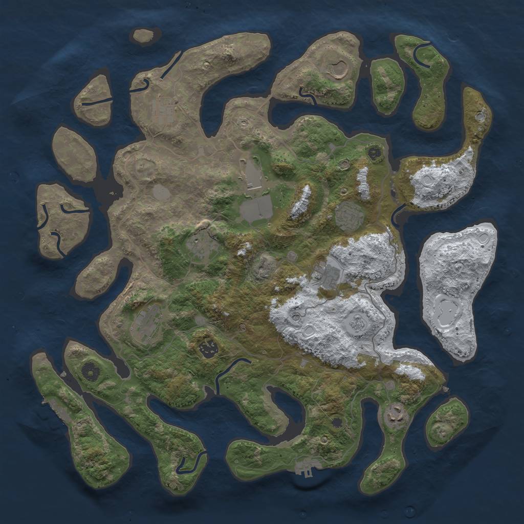 Rust Map: Procedural Map, Size: 4250, Seed: 491030, 18 Monuments