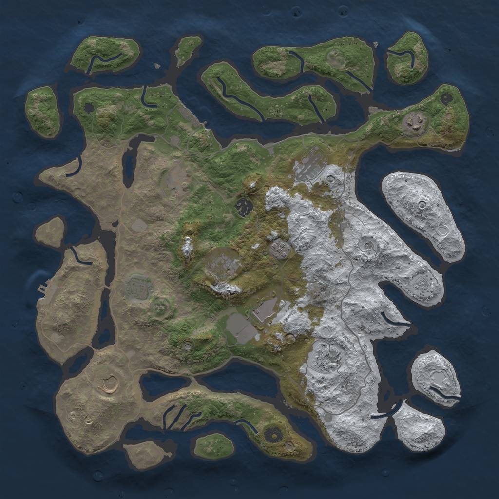 Rust Map: Procedural Map, Size: 4250, Seed: 3876720, 19 Monuments