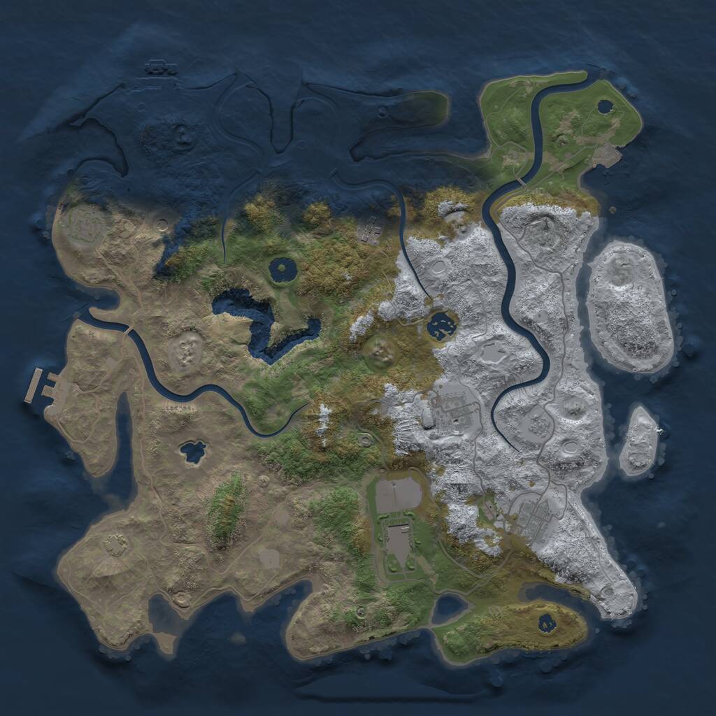 Rust Map: Procedural Map, Size: 4000, Seed: 712101, 12 Monuments