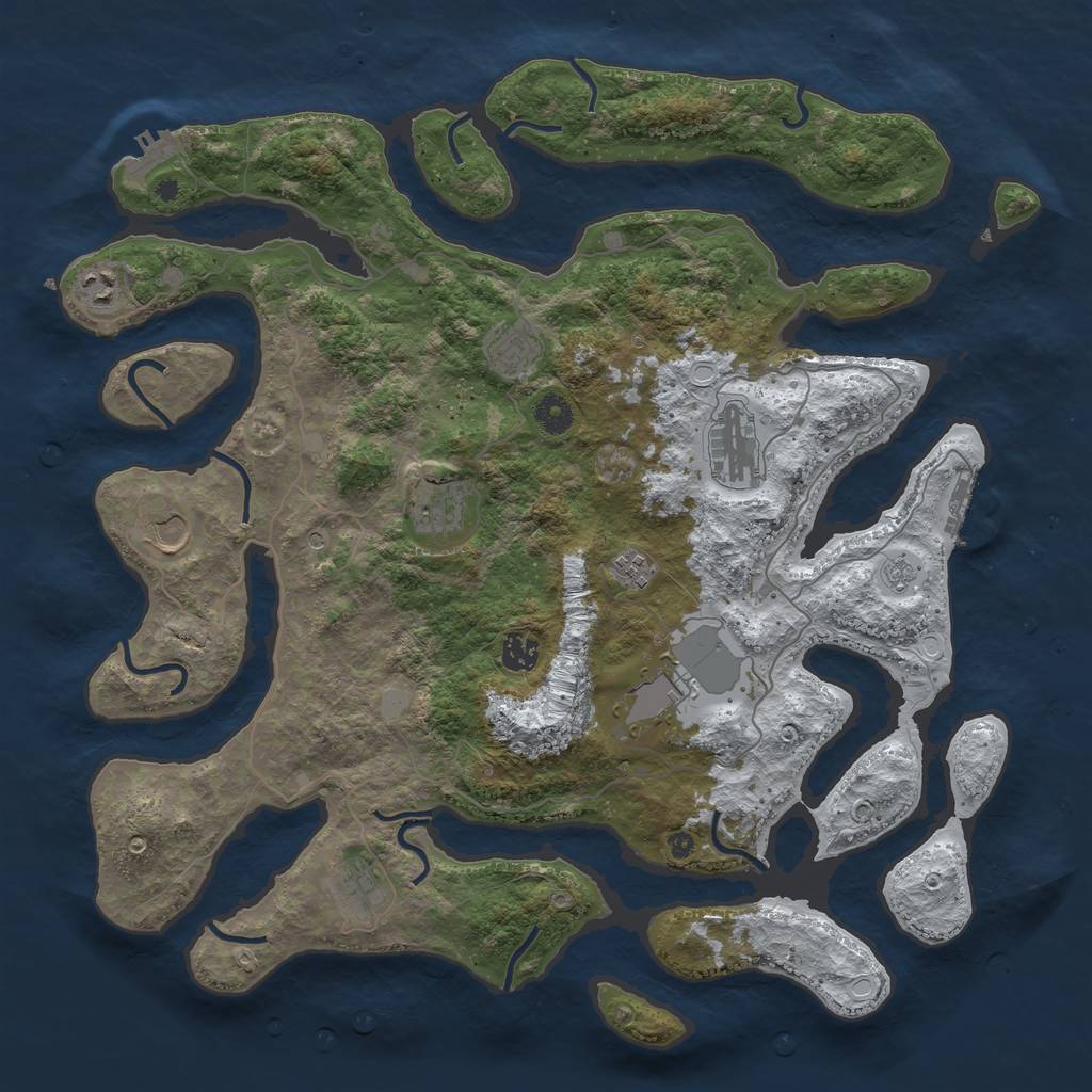 Rust Map: Procedural Map, Size: 4250, Seed: 5507827, 18 Monuments