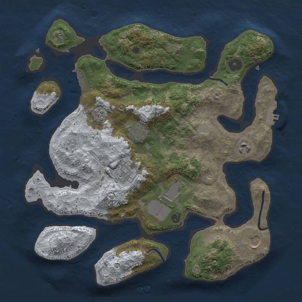 Rust Map: Procedural Map, Size: 3500, Seed: 1039516, 15 Monuments